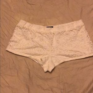 White lace shorts